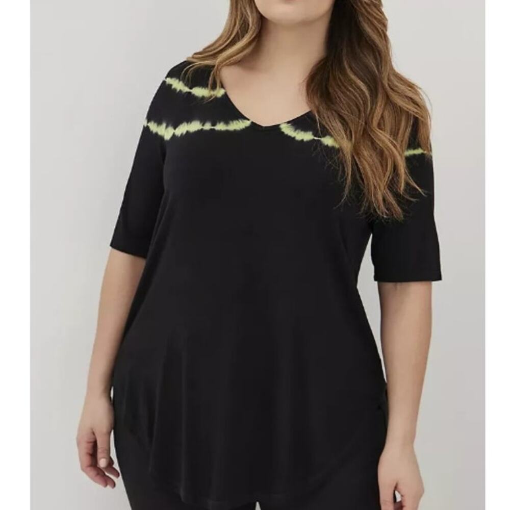 Torrid Super Soft Knits Women Tie Dye Shirt Plus Size 1X Stretch Boho Minimalist